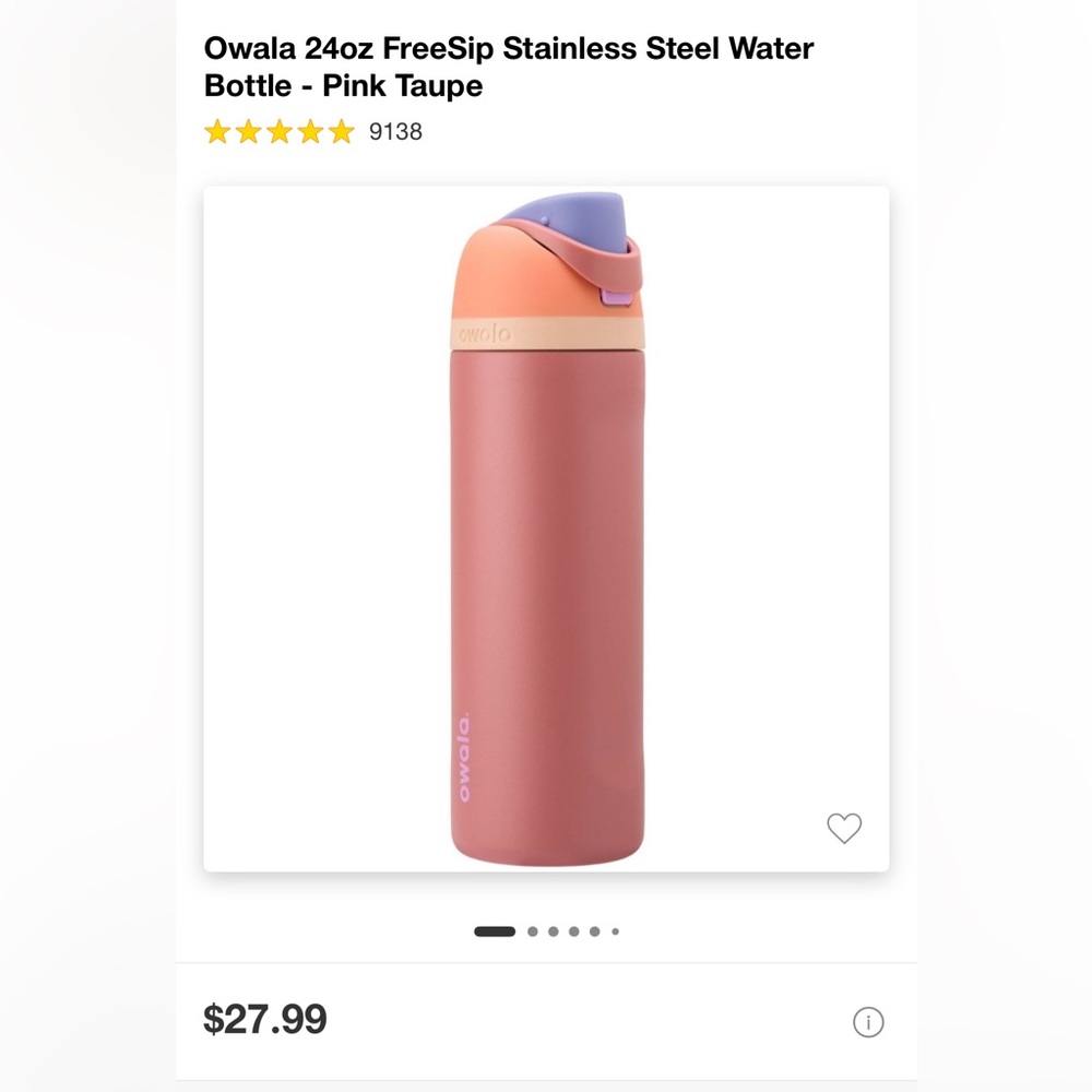 OWALA 24oz freesip pink taupe